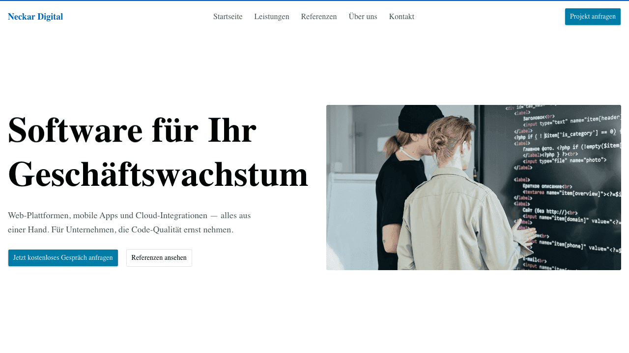 Screenshot: Softwarehaus Stuttgart